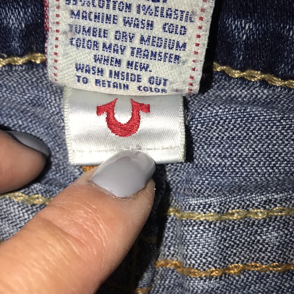 True religion jeans shorts button pockets  zippered size 28 - Picture 11 of 15